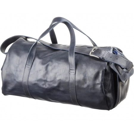 Дорожная мужская сумка из кожи Grande Pelle синяя (GP0049blue)